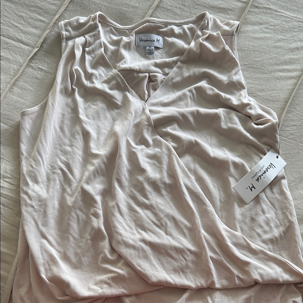 Veronica M Soft Cream Sleeveless Blouse